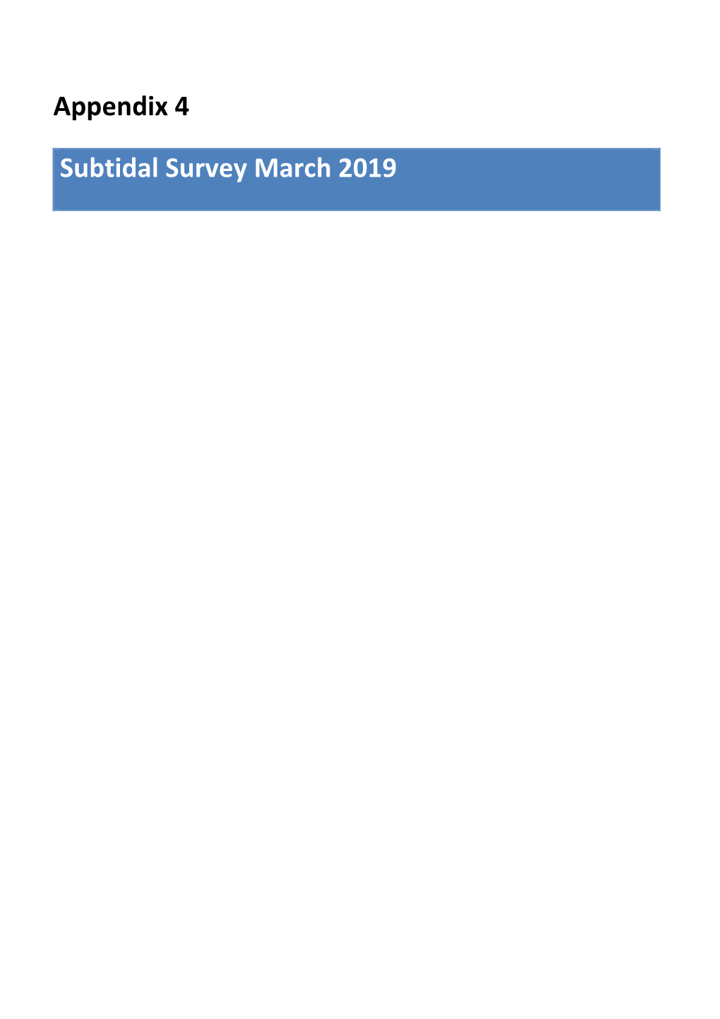 Appendix 4 Subtidal Survey March 2019