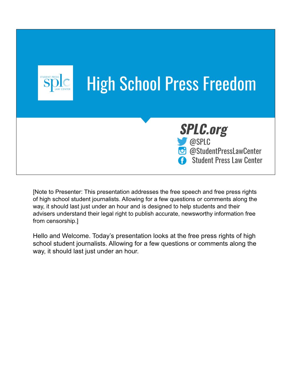 High School Press Freedom