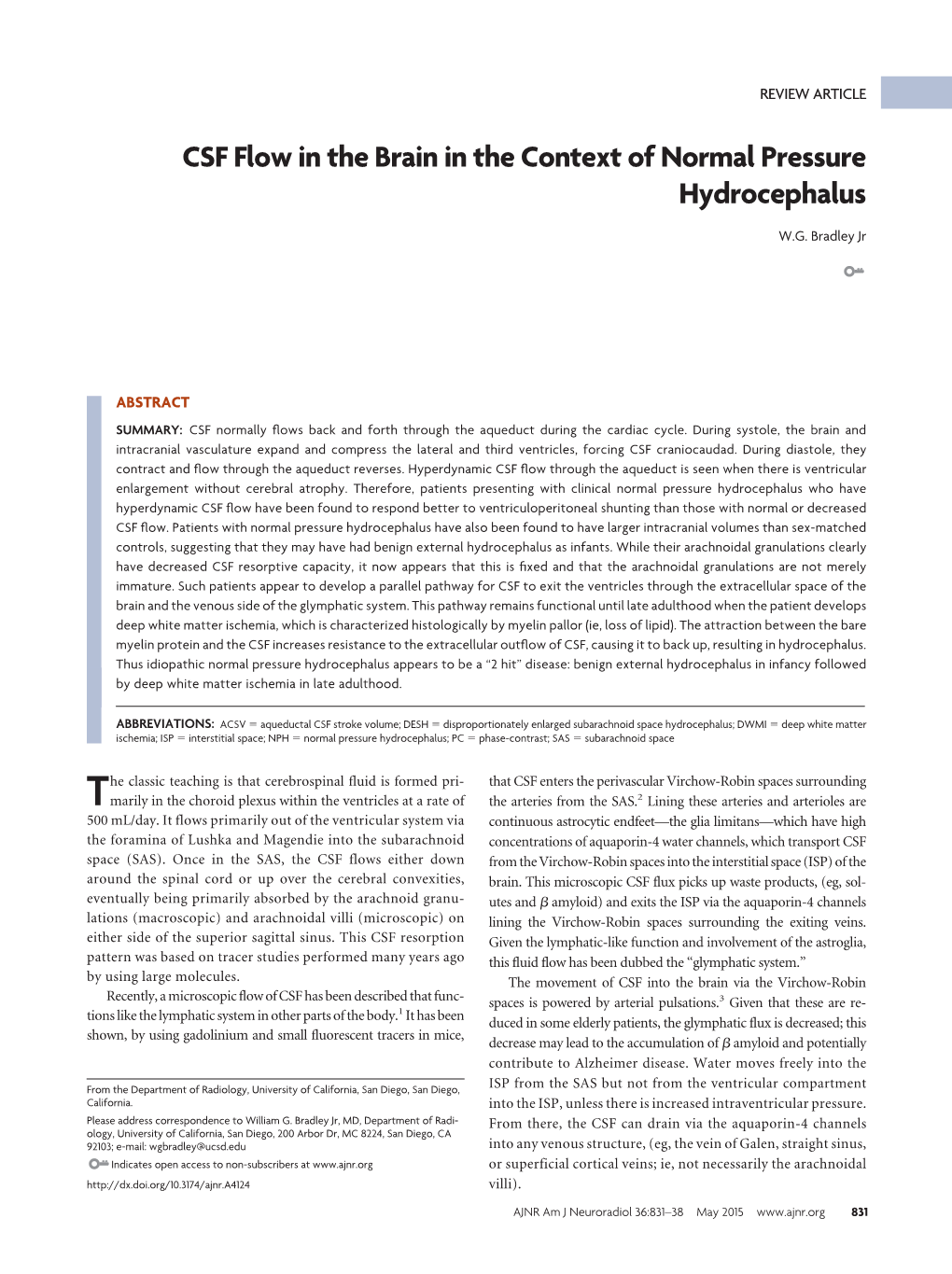 CSF Flow in the Brain in the Context of Normal Pressure Hydrocephalus