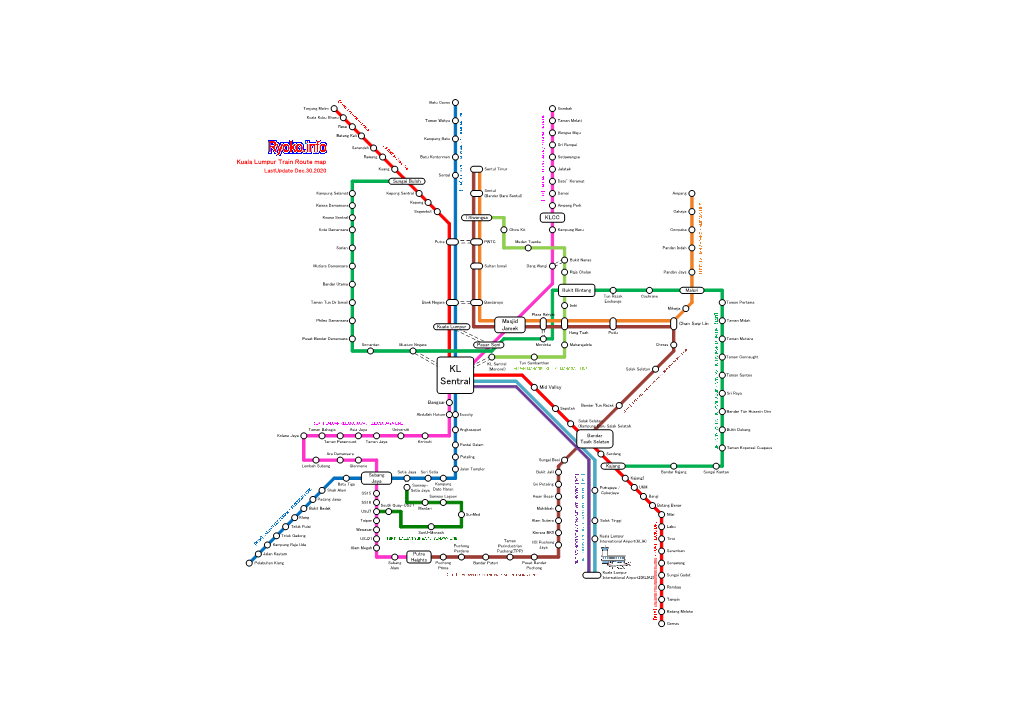 Kuala Lumpur Train Route Map Lastupdate Dec.30.2020 Kuang Sentul Timur Jelatek Sentul Sungai Buloh Dato’ Keramat