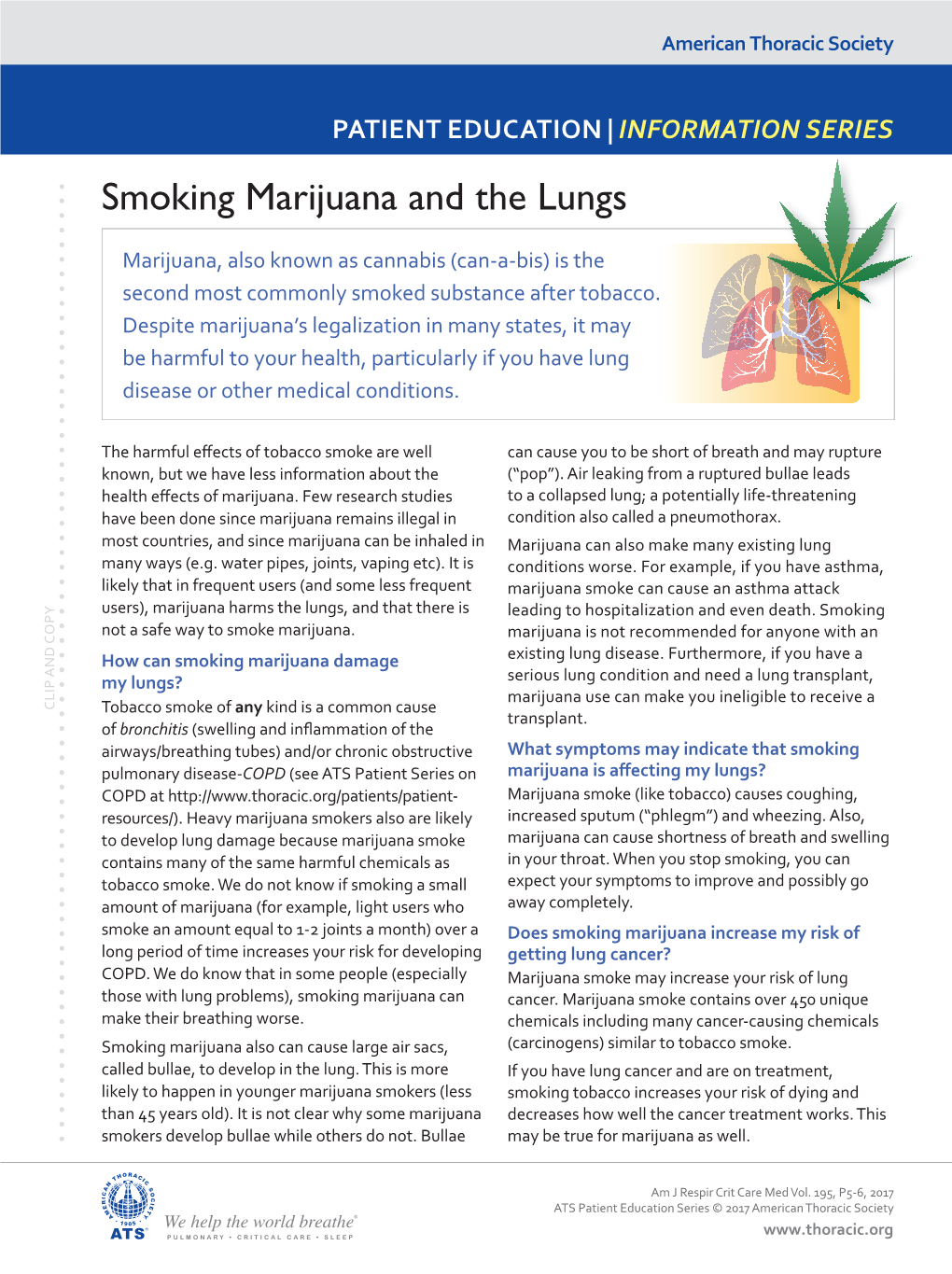 Smoking Marijuana and the Lungs