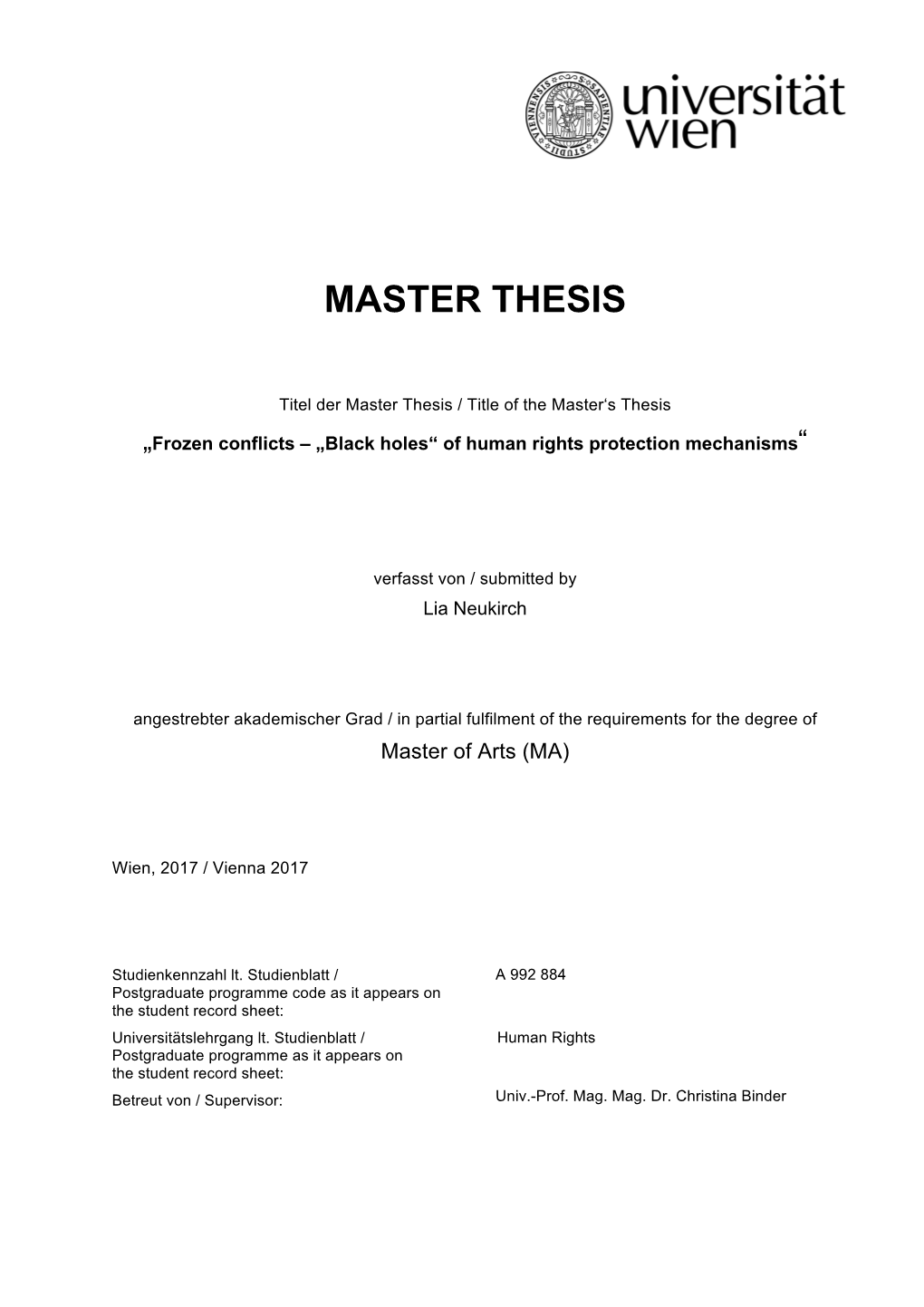 Master Thesis
