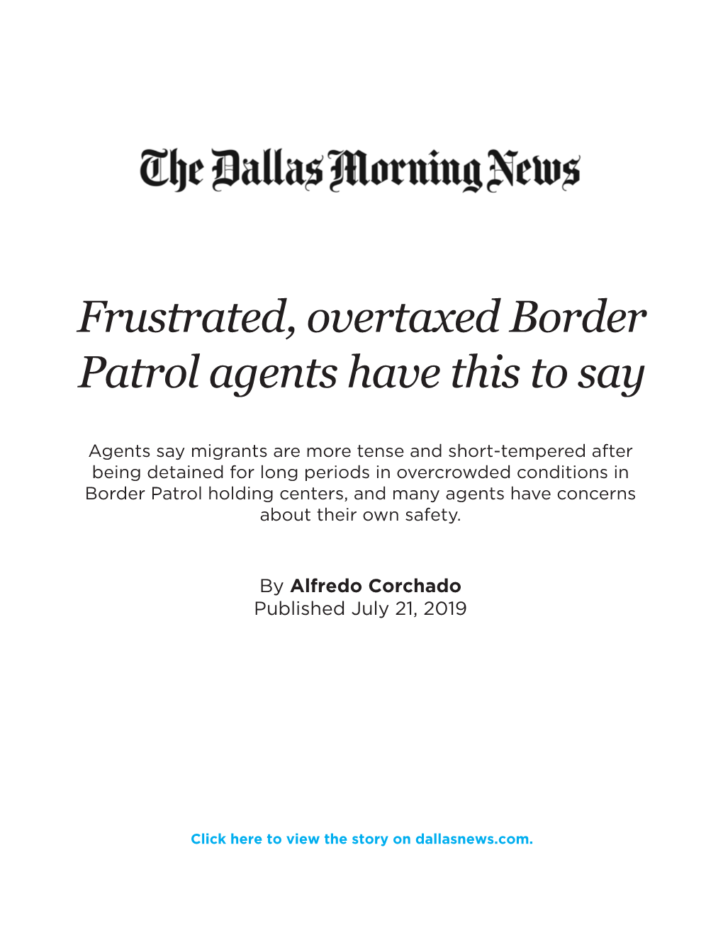 Frustrated, Overtaxed Border Patrol Agents Have This to Say