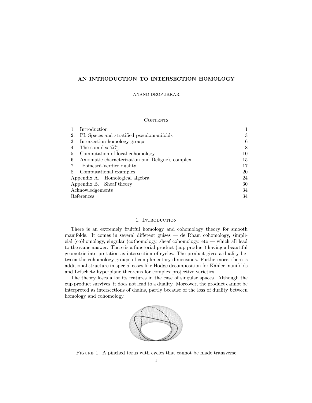 An Introduction to Intersection Homology