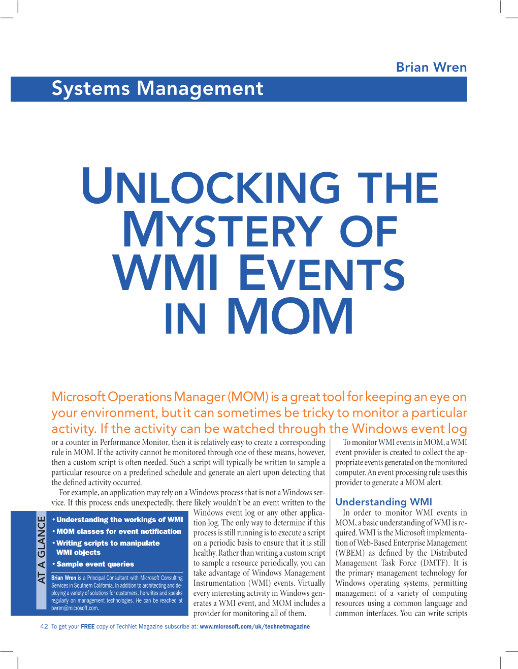 WMI Events in MOM