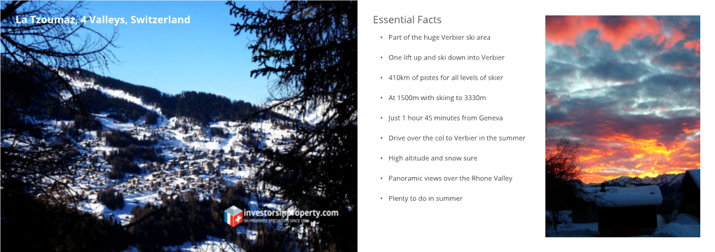 Essential Facts La Tzoumaz, 4 Valleys, Switzerland