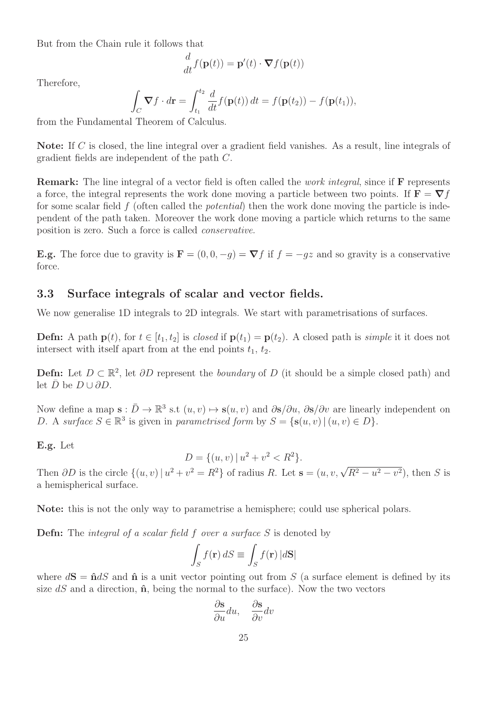 3.3 Surface Integrals of Scalar and Vector Fields