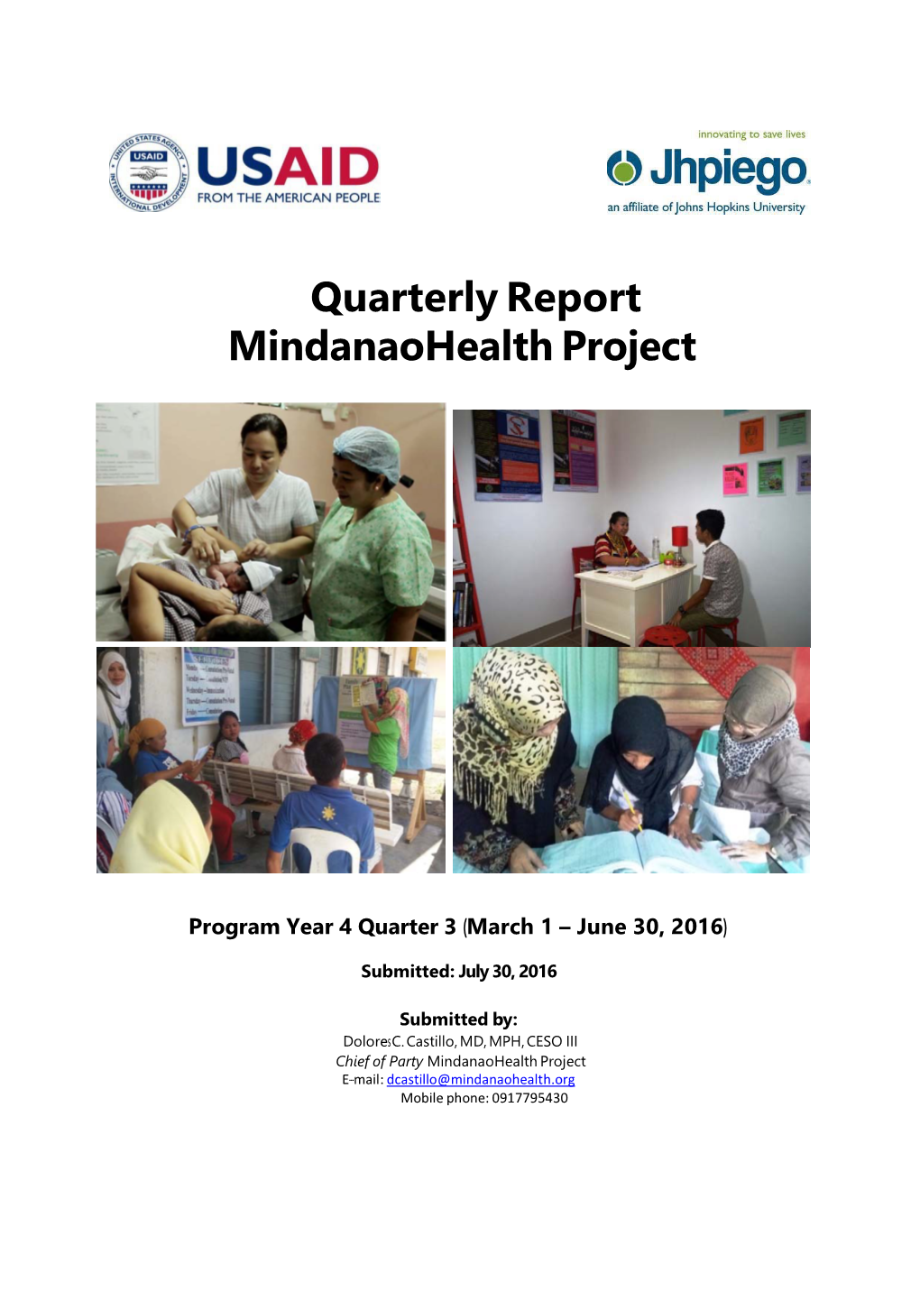 Quarterly Report Mindanaohealth Project