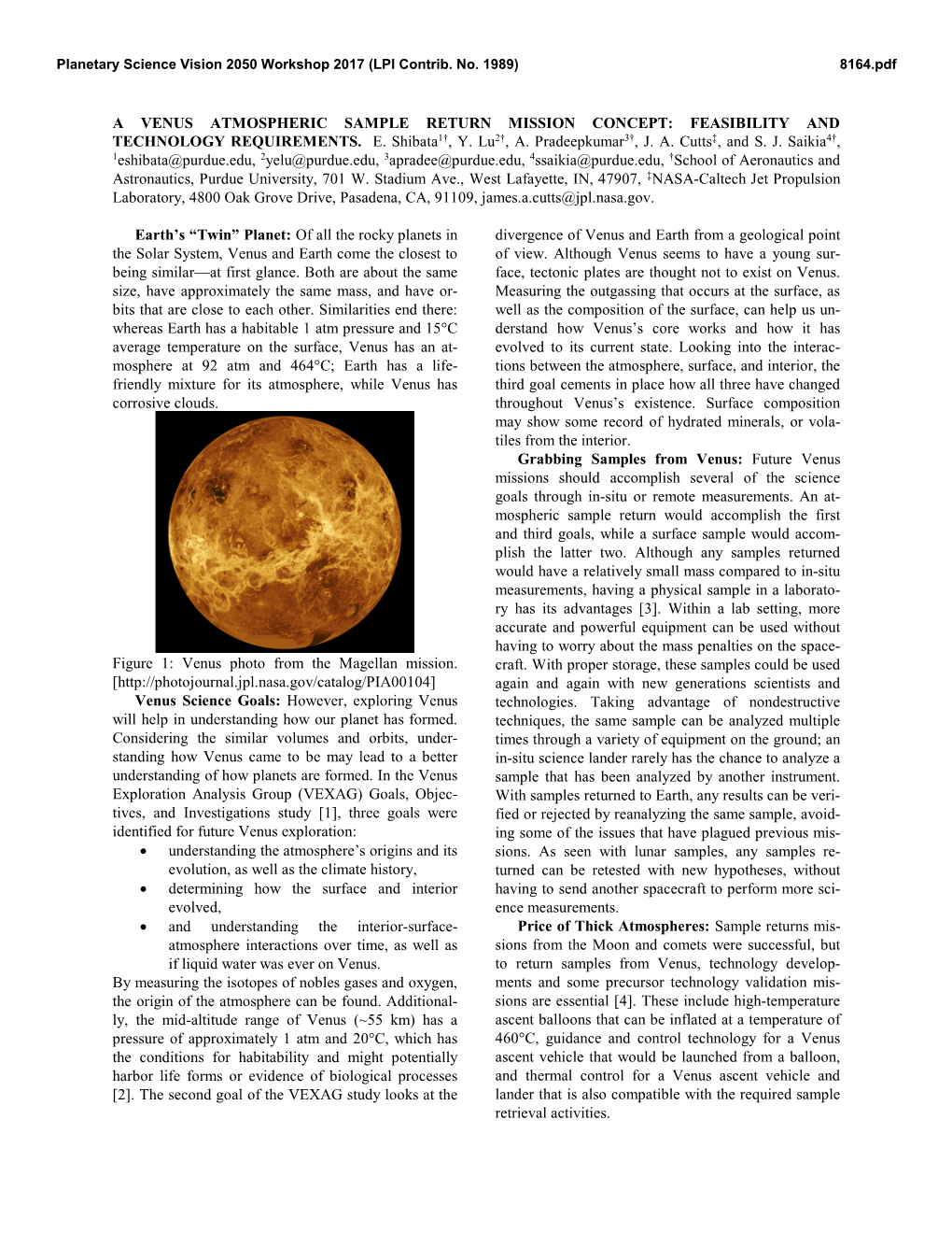 A Venus Atmospheric Sample Return Mission Concept: Feasibility and Technology Requirements