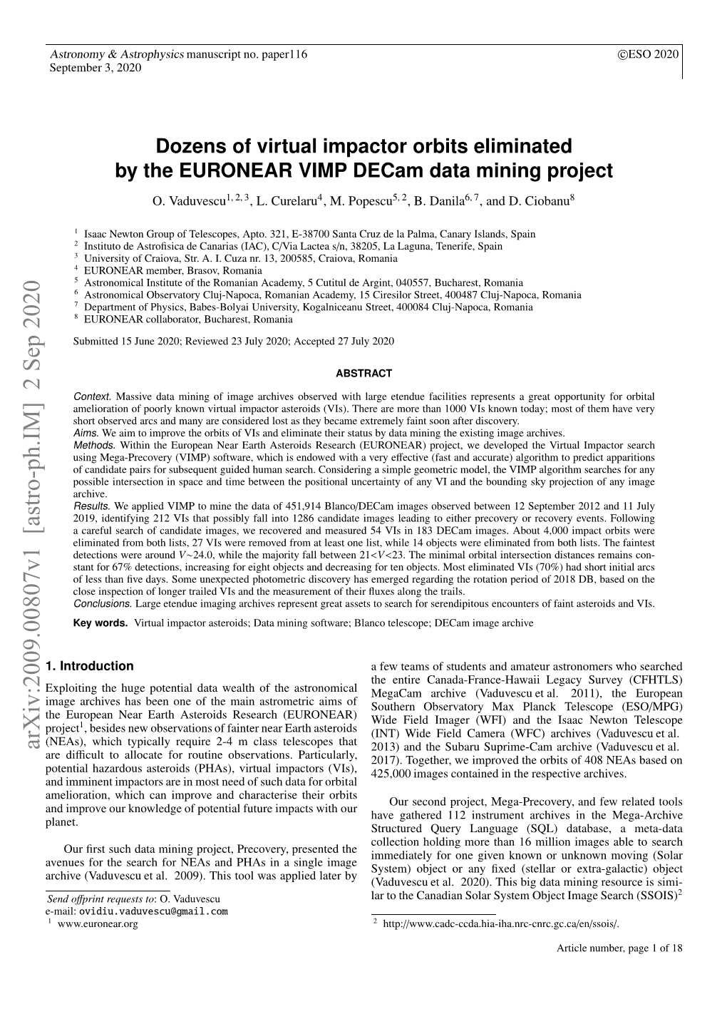 Dozens of Virtual Impactor Orbits Eliminated by the EURONEAR