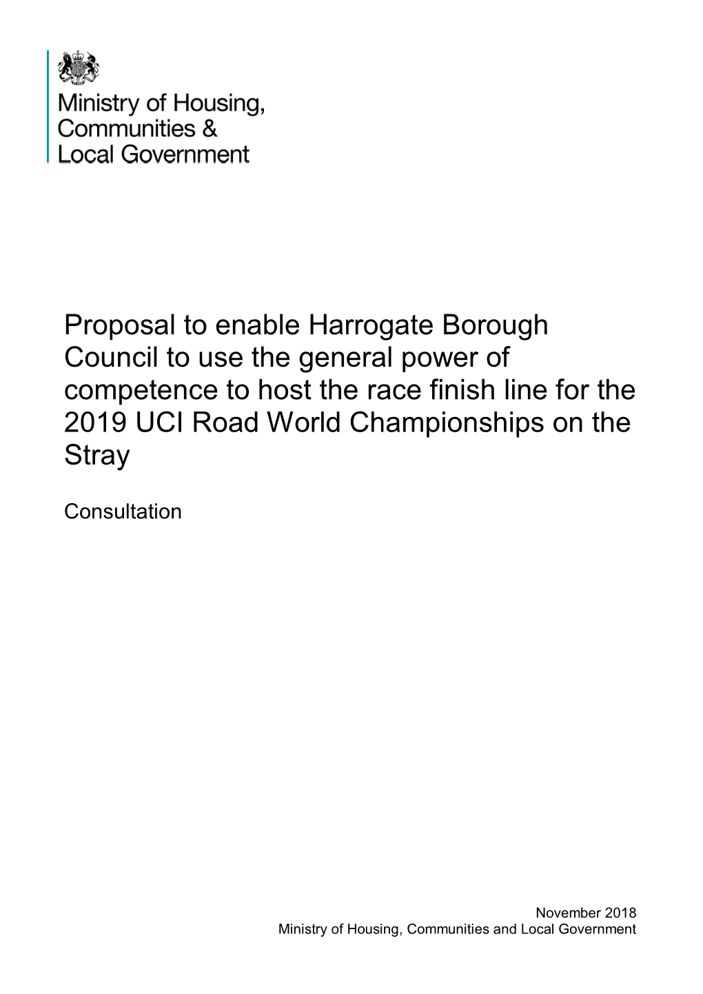 Proposal to Enable Harrogate Borough Council To