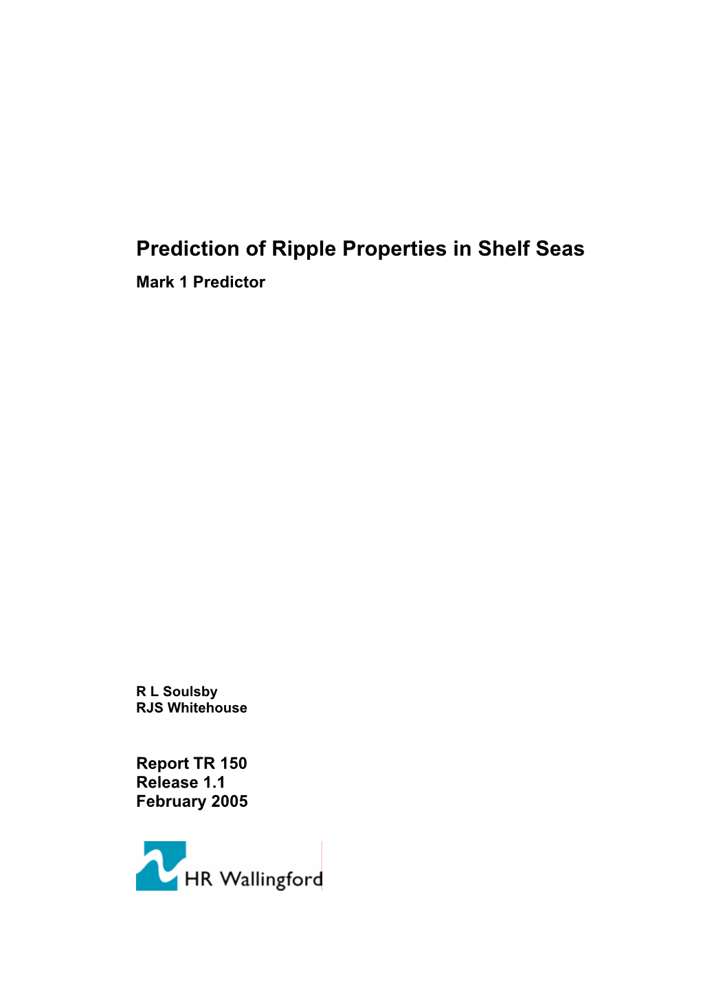 Prediction of Ripple Properties in Shelf Seas