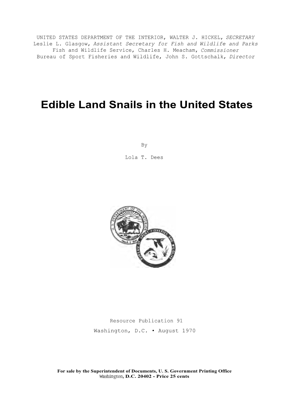 Edible Land Snails in the United States