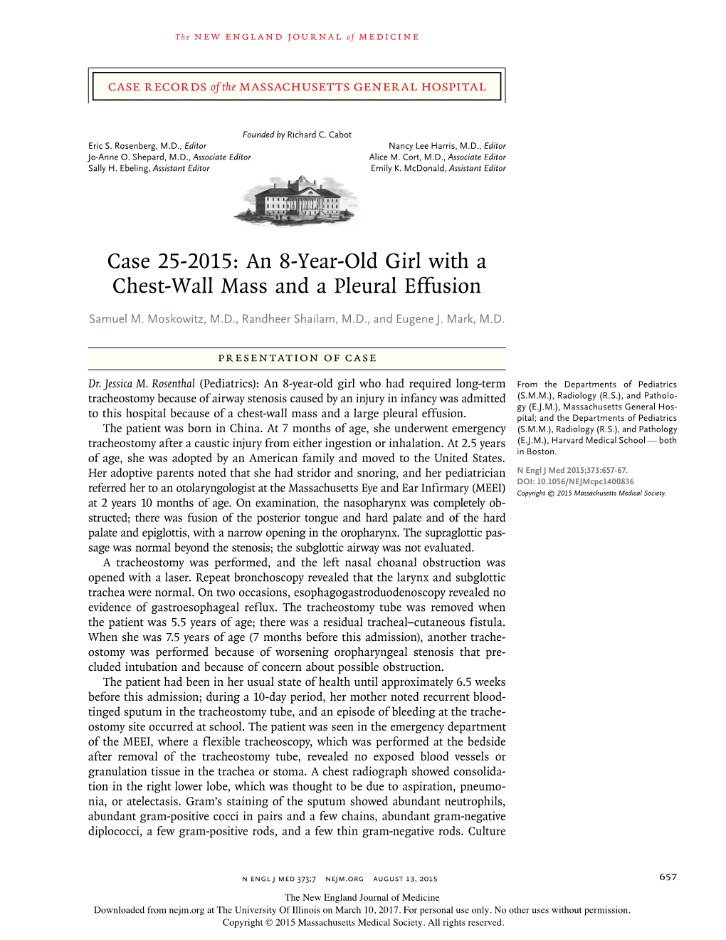 An 8-Year-Old Girl with a Chest-Wall Mass and a Pleural Effusion