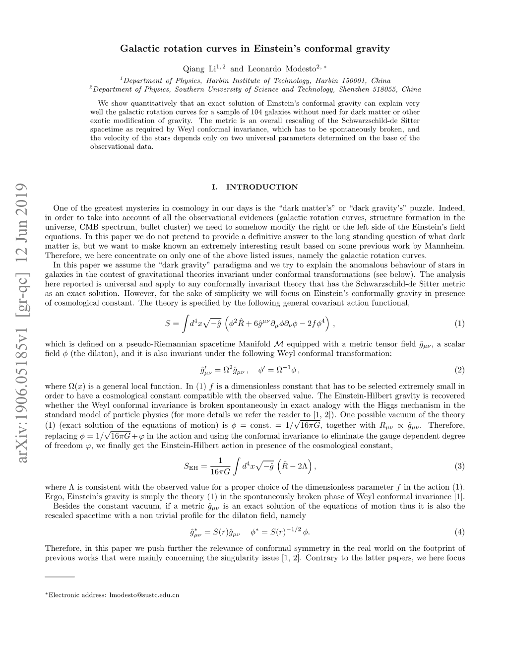 Galactic Rotation Curves in Einstein's Conformal Gravity