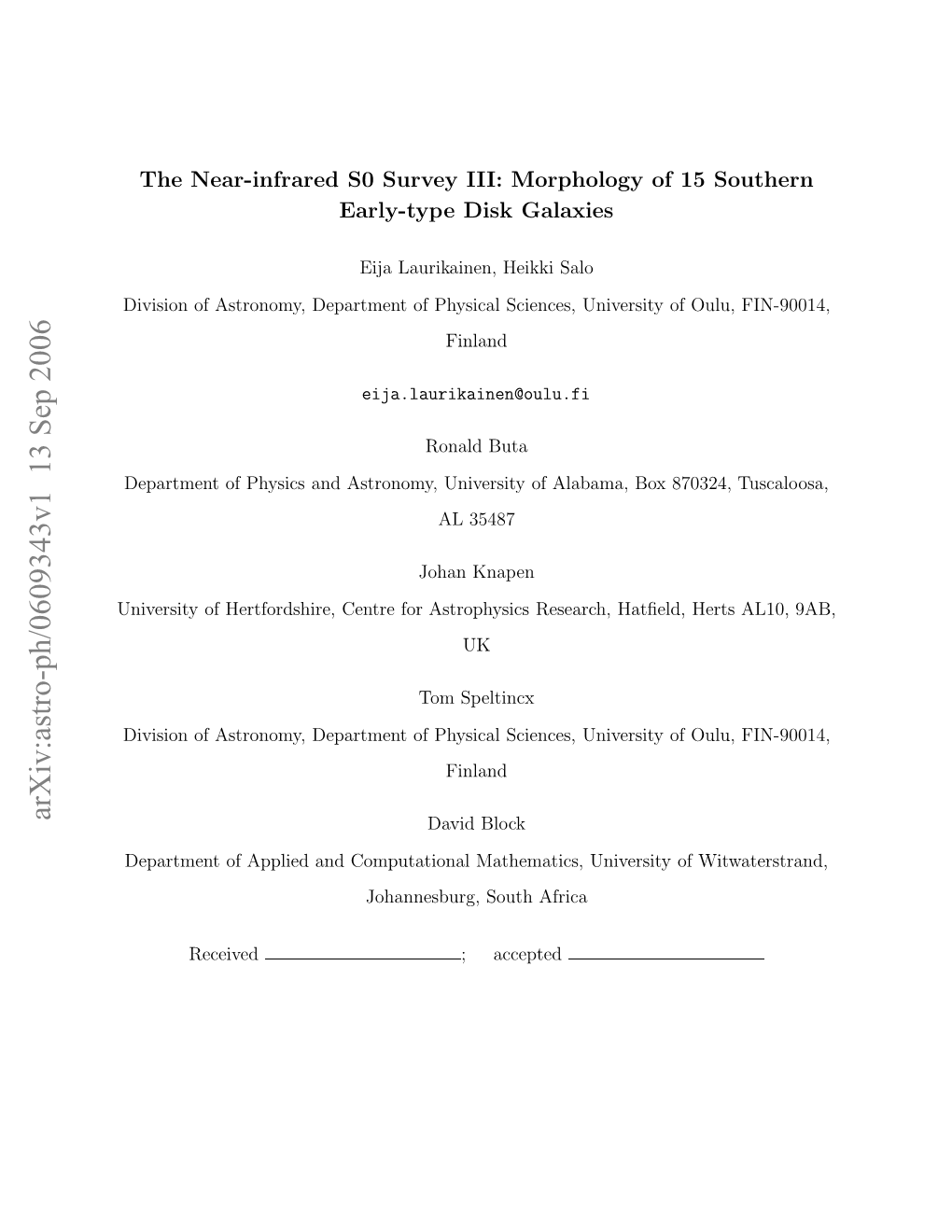 The Near-Infrared S0 Survey III: Morphology of 15 Southern Early