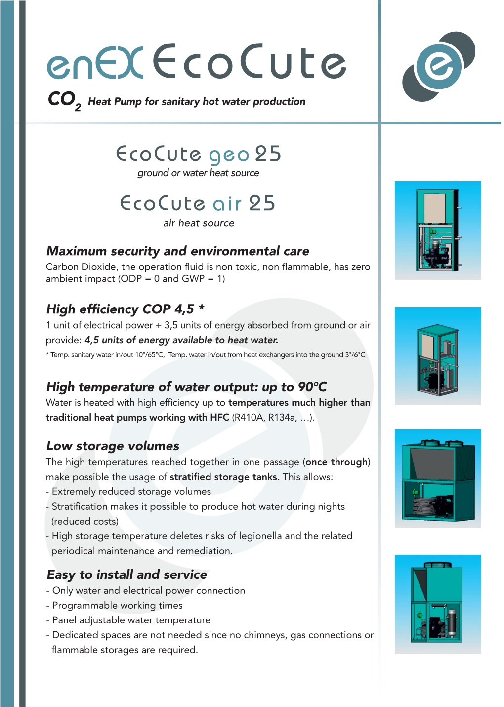 Ecocute Heat Pump for Sanitary Hot Water Production CO2