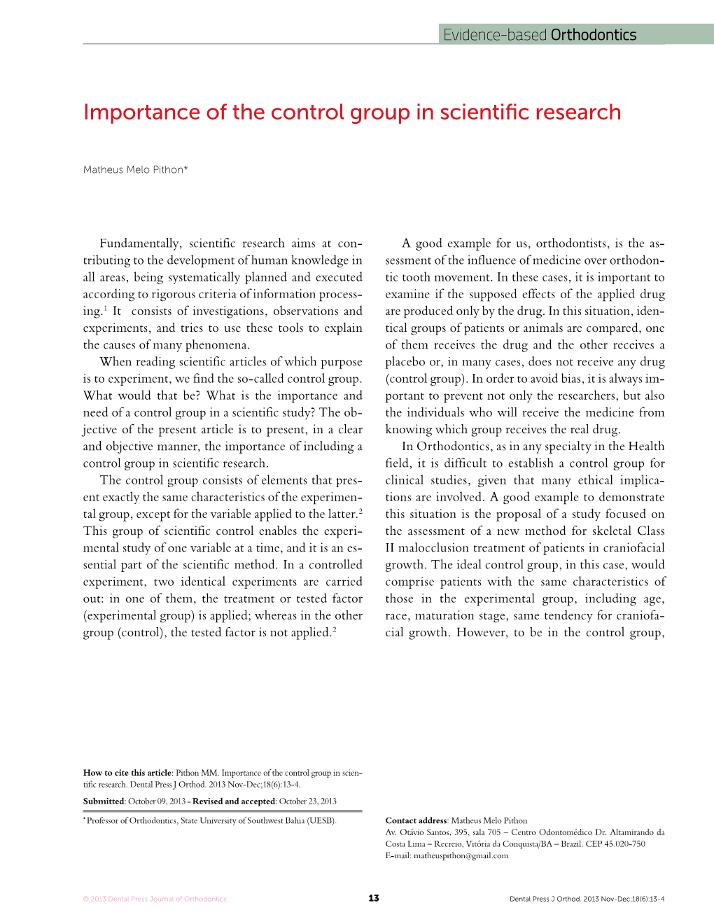 Importance of the Control Group in Scientific Research