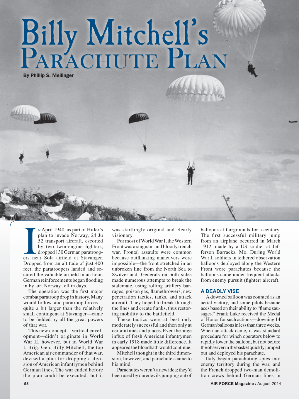 Billy Mitchell's Parachute Plan