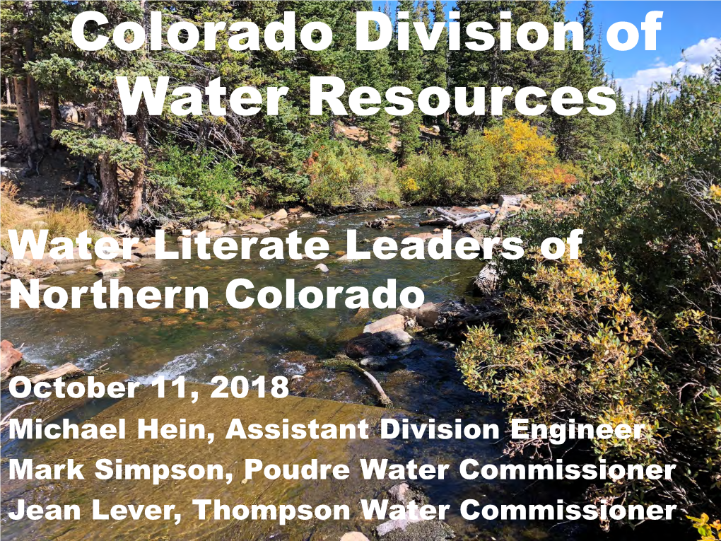 Colorado Division of Water Resources