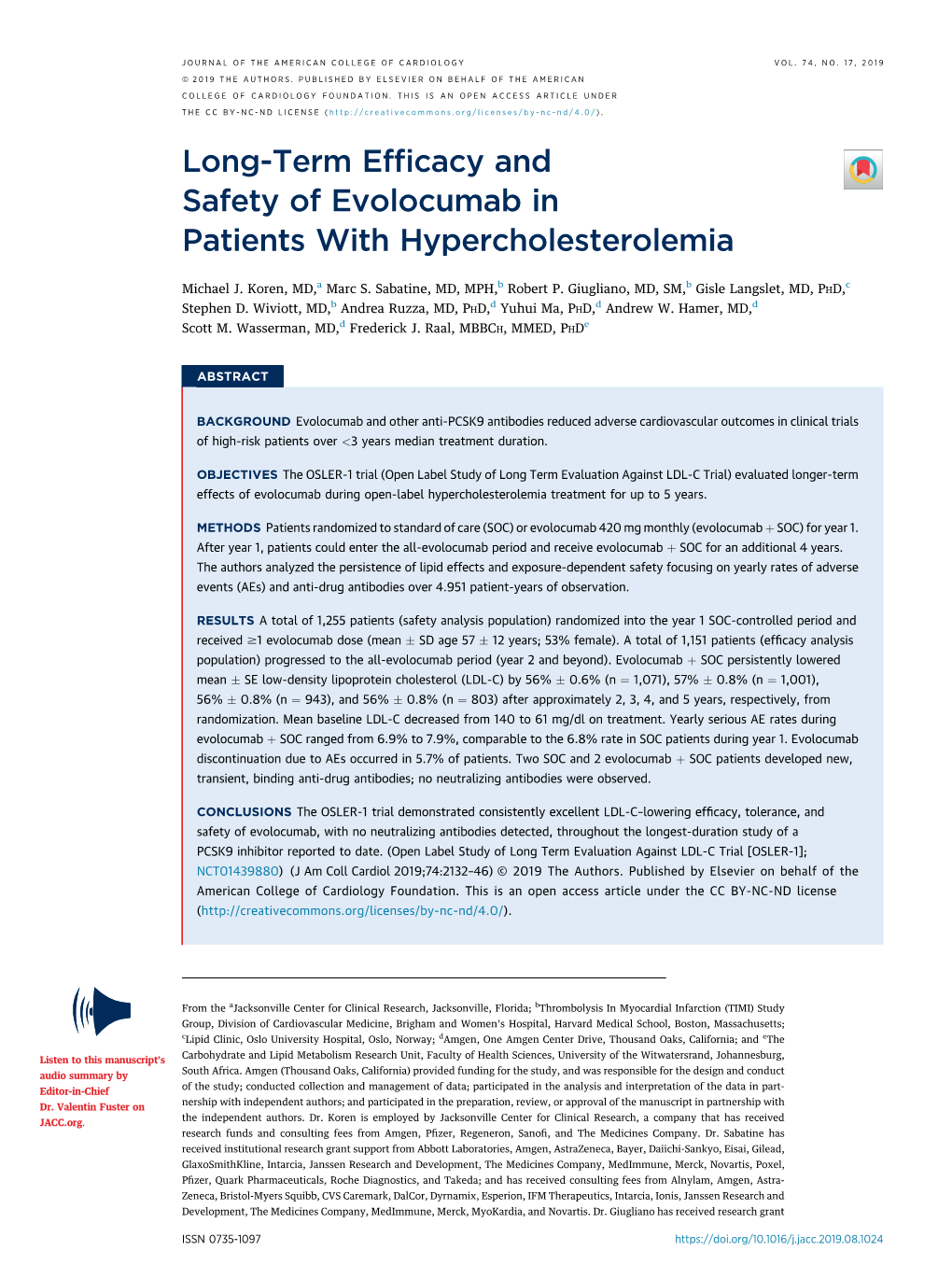 Long-Term Efficacy and Safety of Evolocumab in Patients With