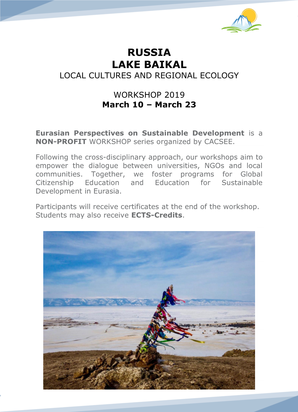 Russia Lake Baikal Local Cultures and Regional Ecology