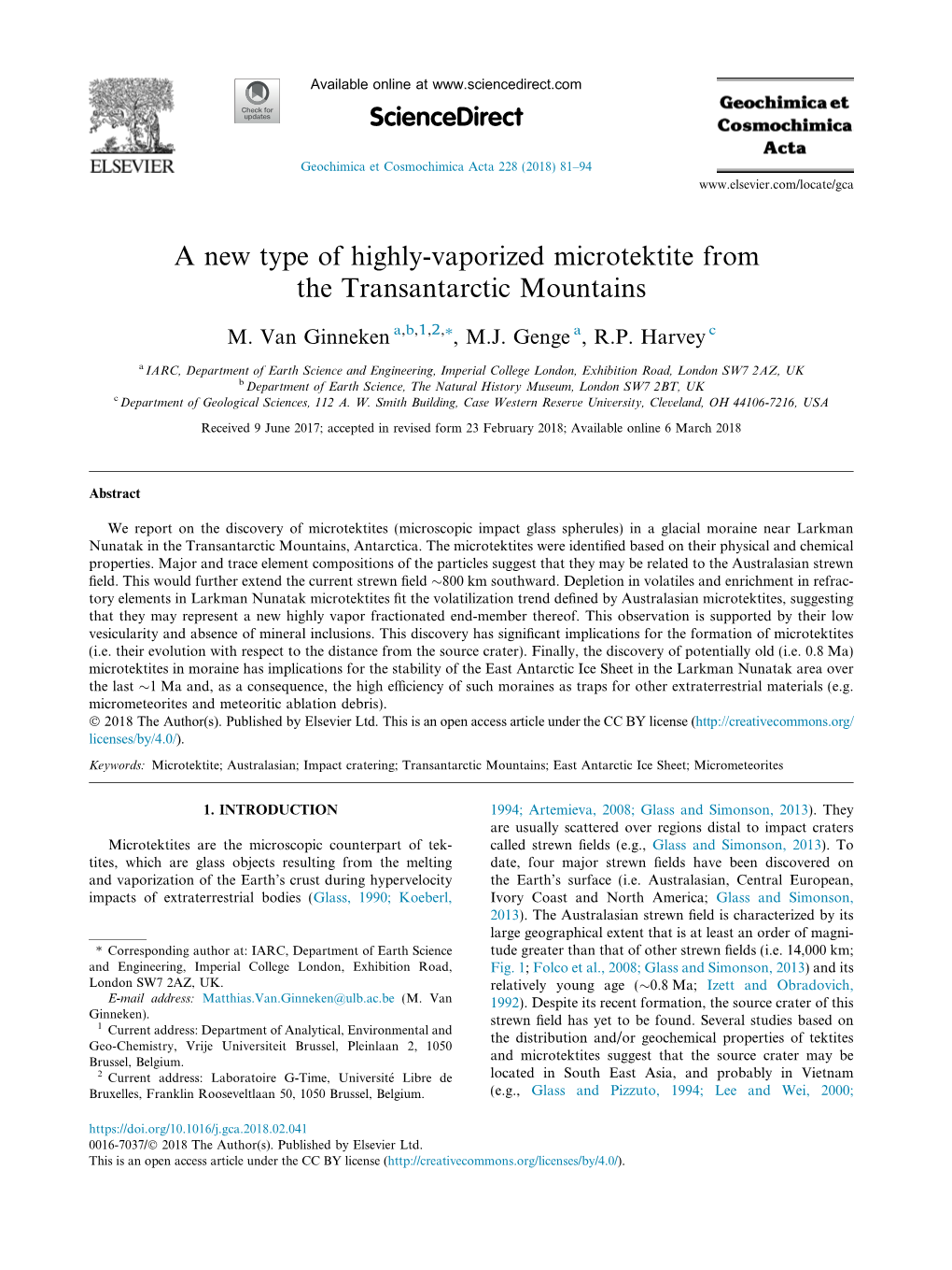 A New Type of Highly-Vaporized Microtektite from the Transantarctic Mountains