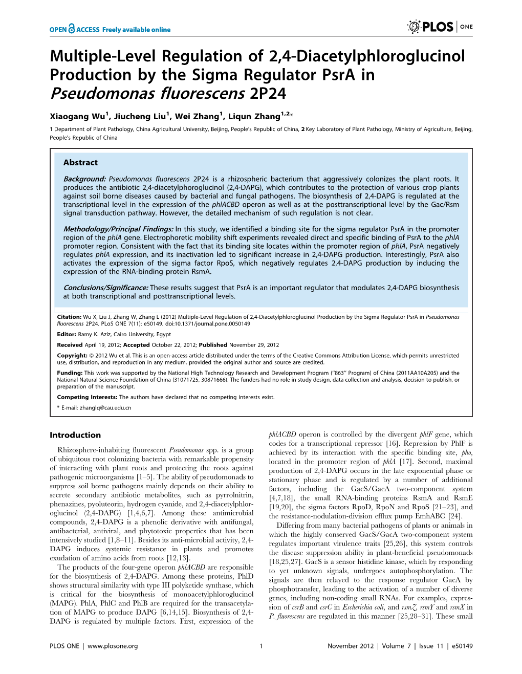 Pseudomonas Fluorescens 2P24