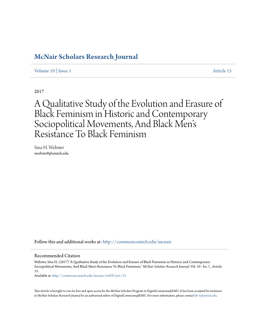 A Qualitative Study of the Evolution and Erasure of Black Feminism In