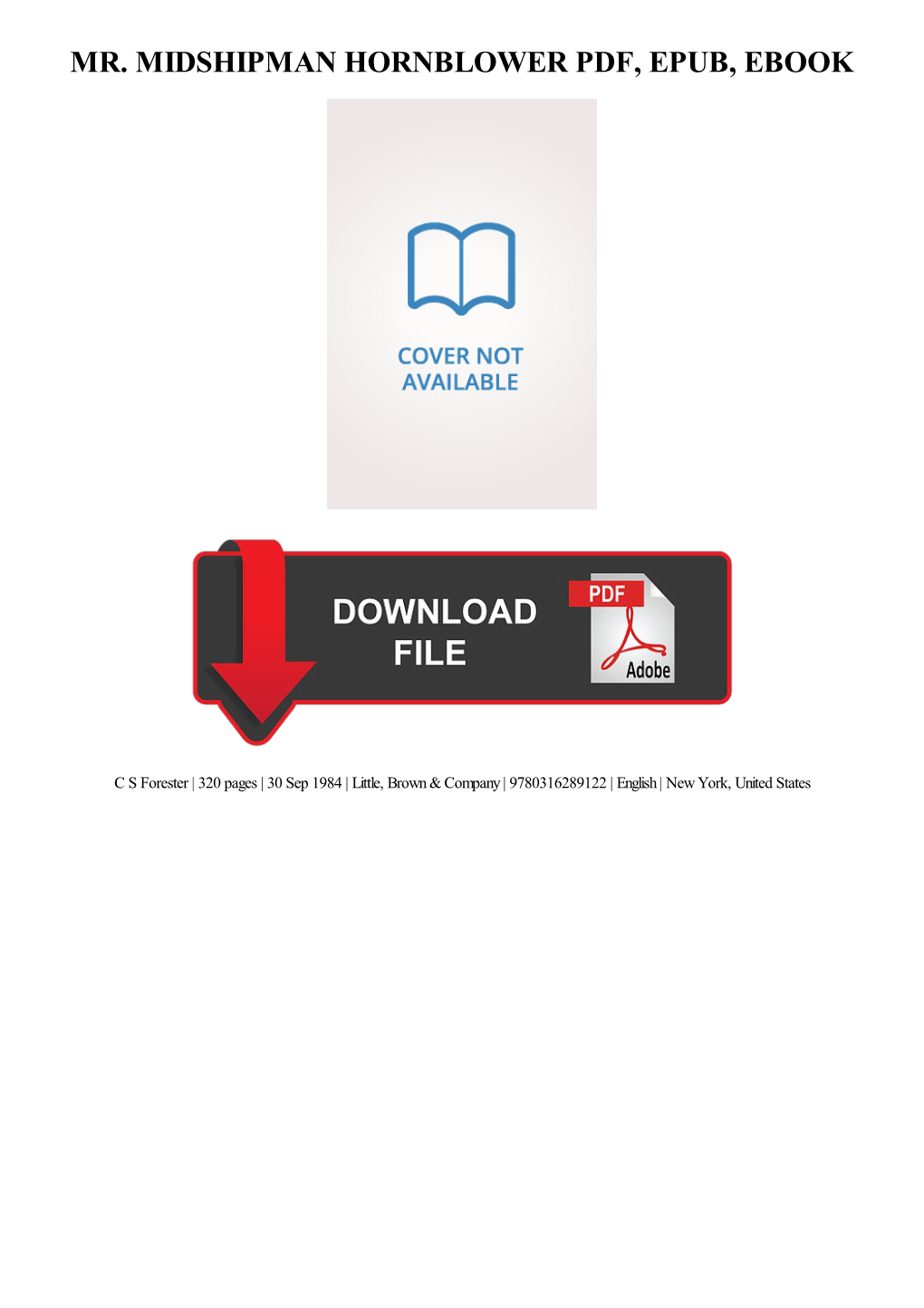 Ebook Download Mr. Midshipman Hornblower Ebook, Epub