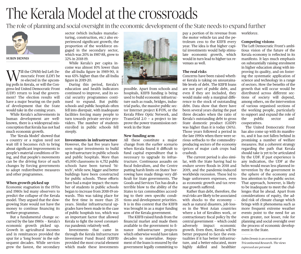 The Kerala Model at the Crossroads