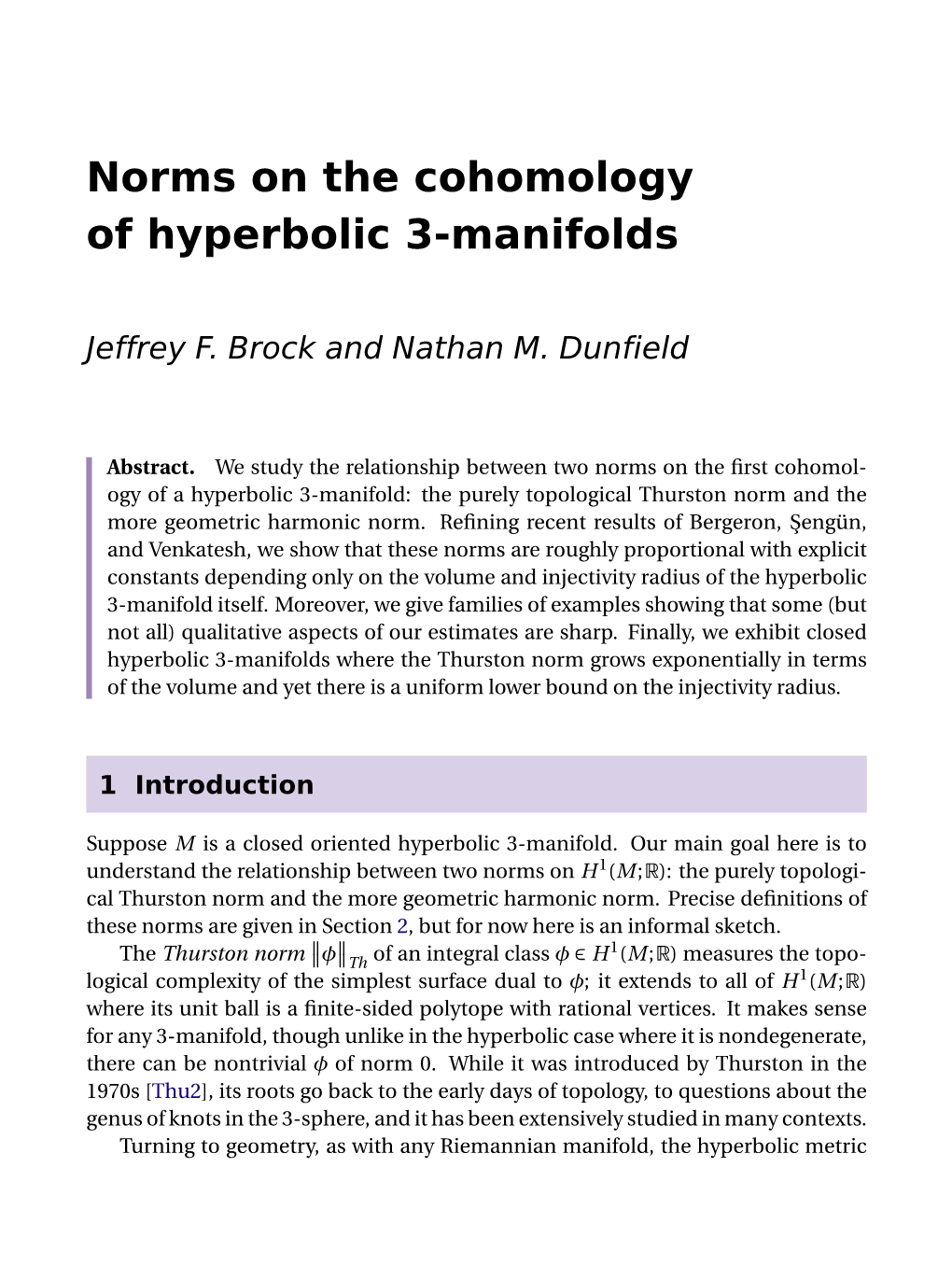 Norms on the Cohomology of Hyperbolic 3-Manifolds