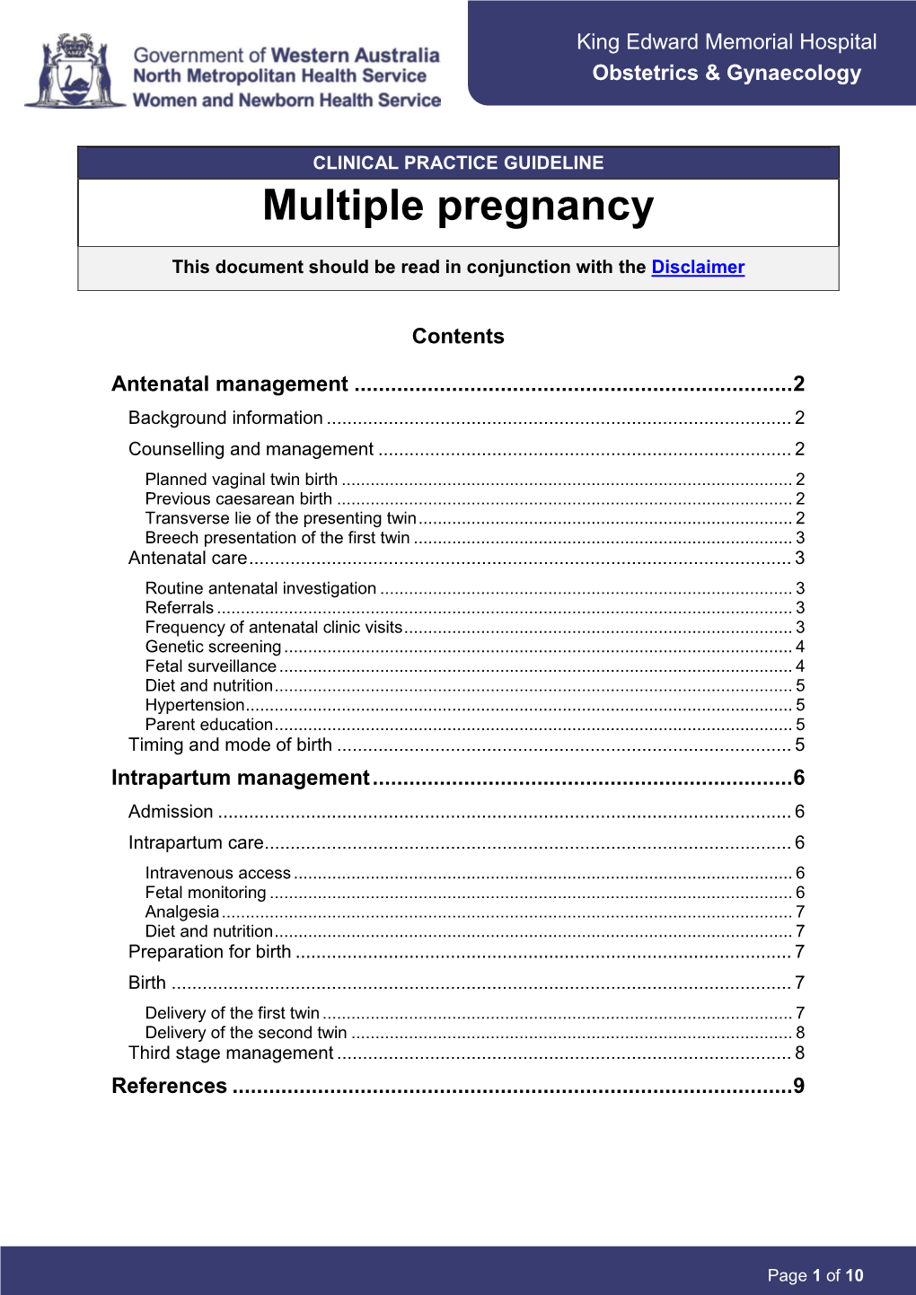 Multiple Pregnancy