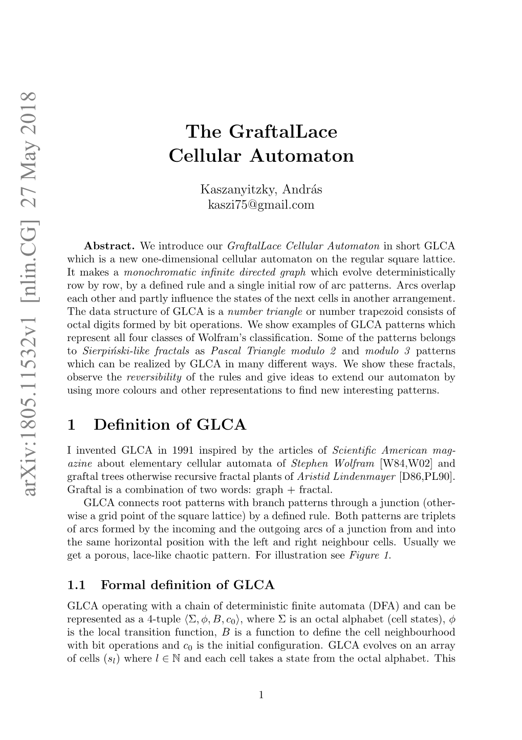 Arxiv:1805.11532V1 [Nlin.CG] 27 May 2018