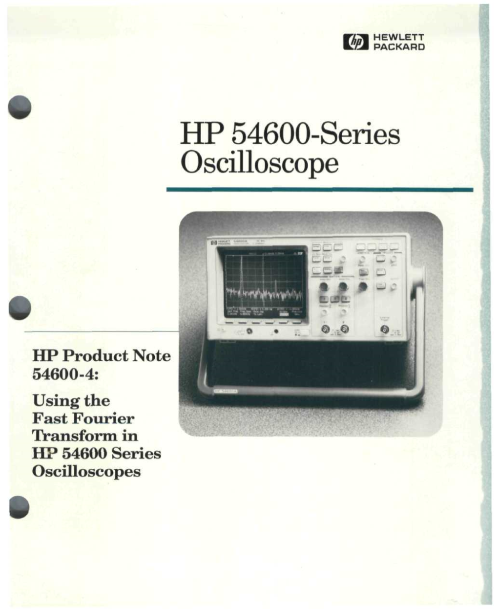 Using the Fast Fourier Transform in HP 54600 Series Oscilloscopes