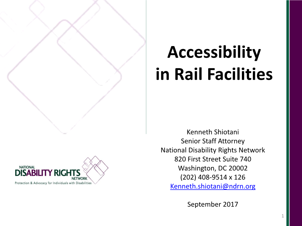 Accessibility in Rail Facilities