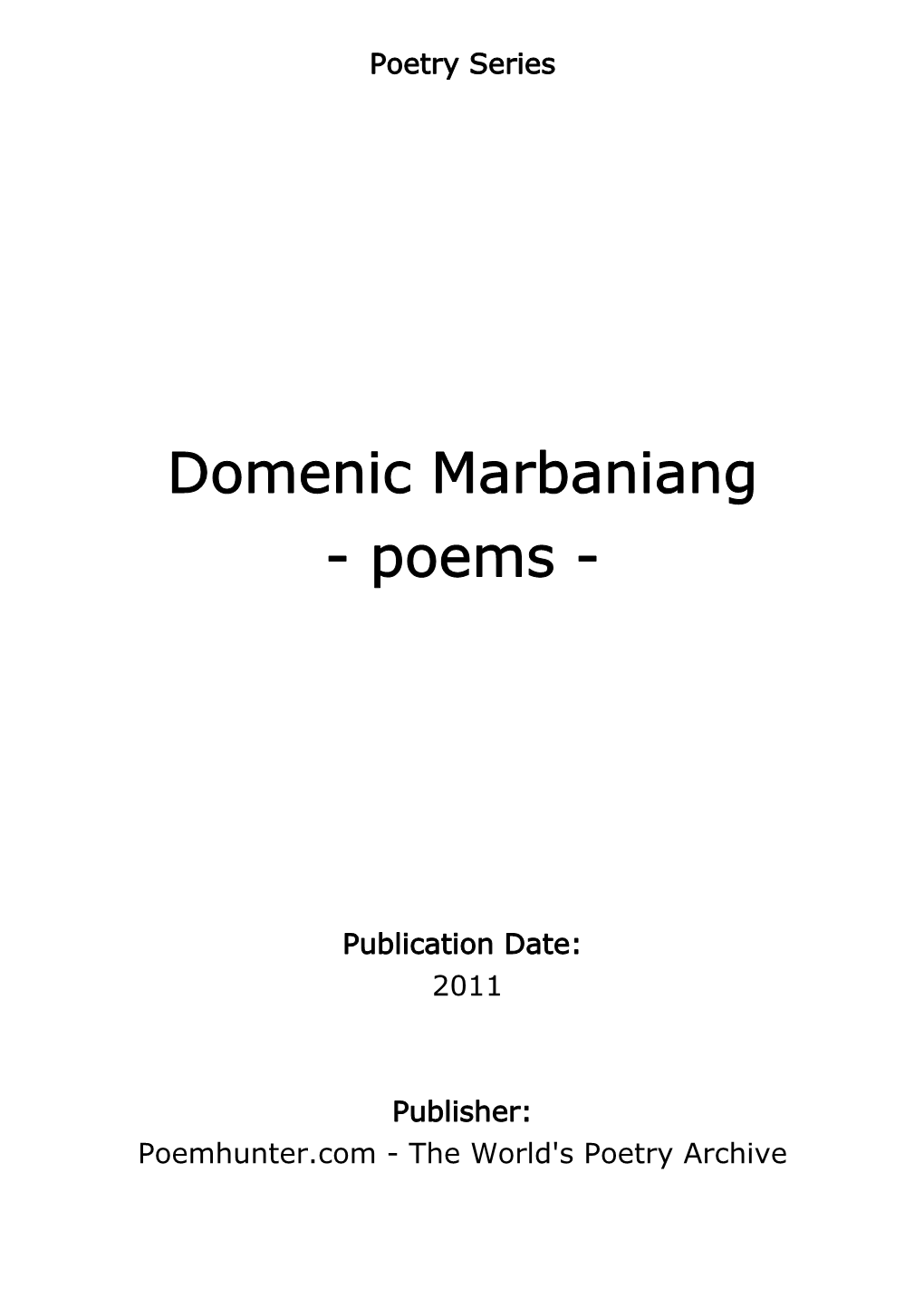 Domenic Marbaniang - Poems