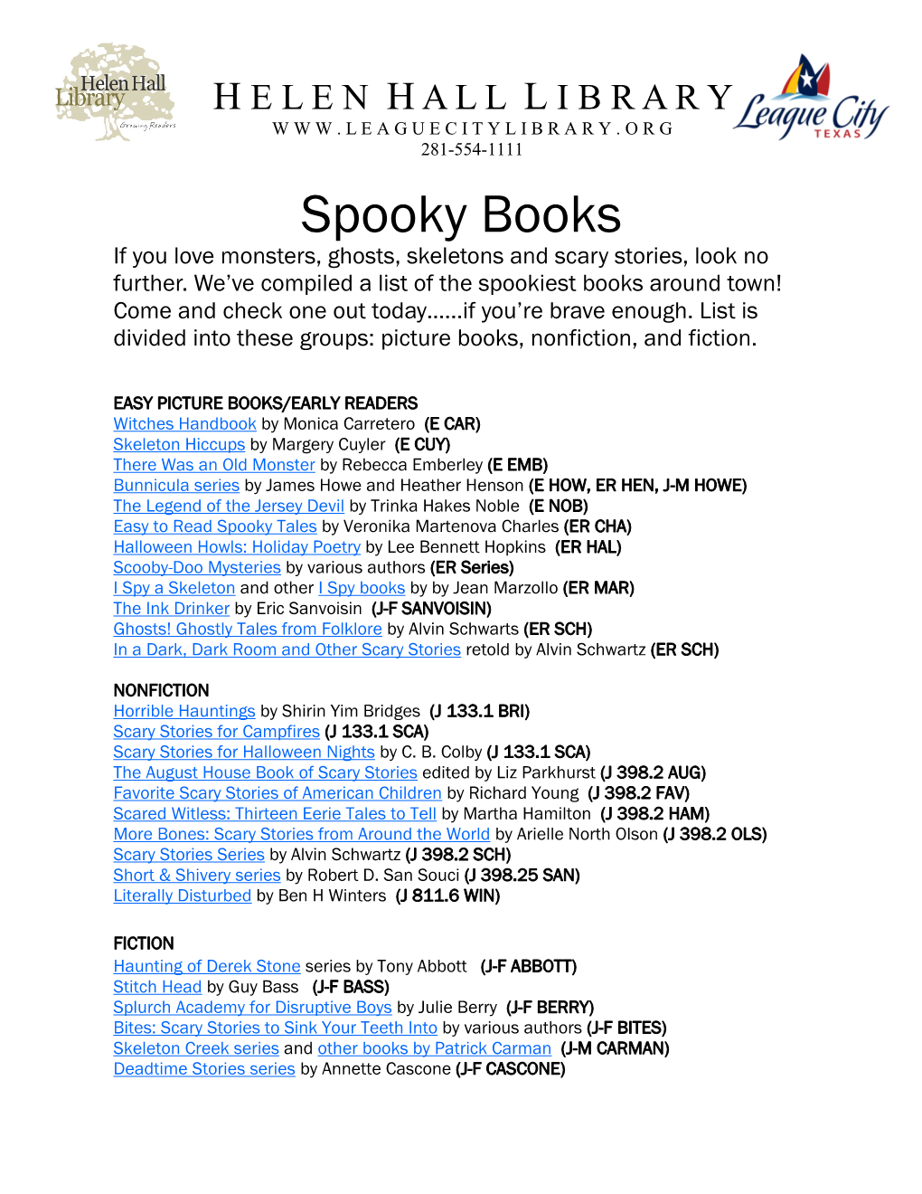 Spooky Books If You Love Monsters, Ghosts, Skeletons and Scary Stories, Look No Further