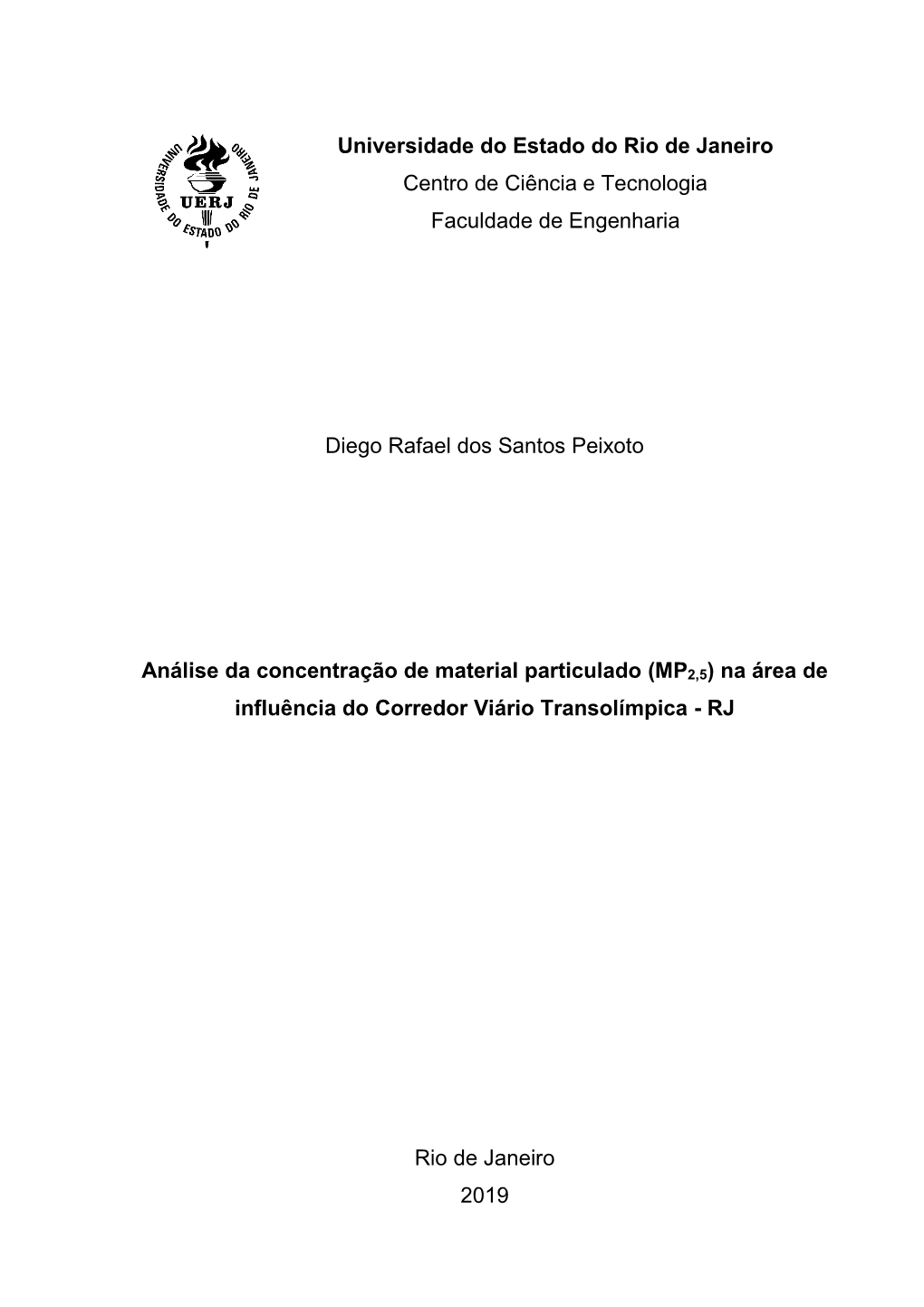 Universidade Do Estado Do Rio De Janeiro Centro De Ciência E Tecnologia Faculdade De Engenharia