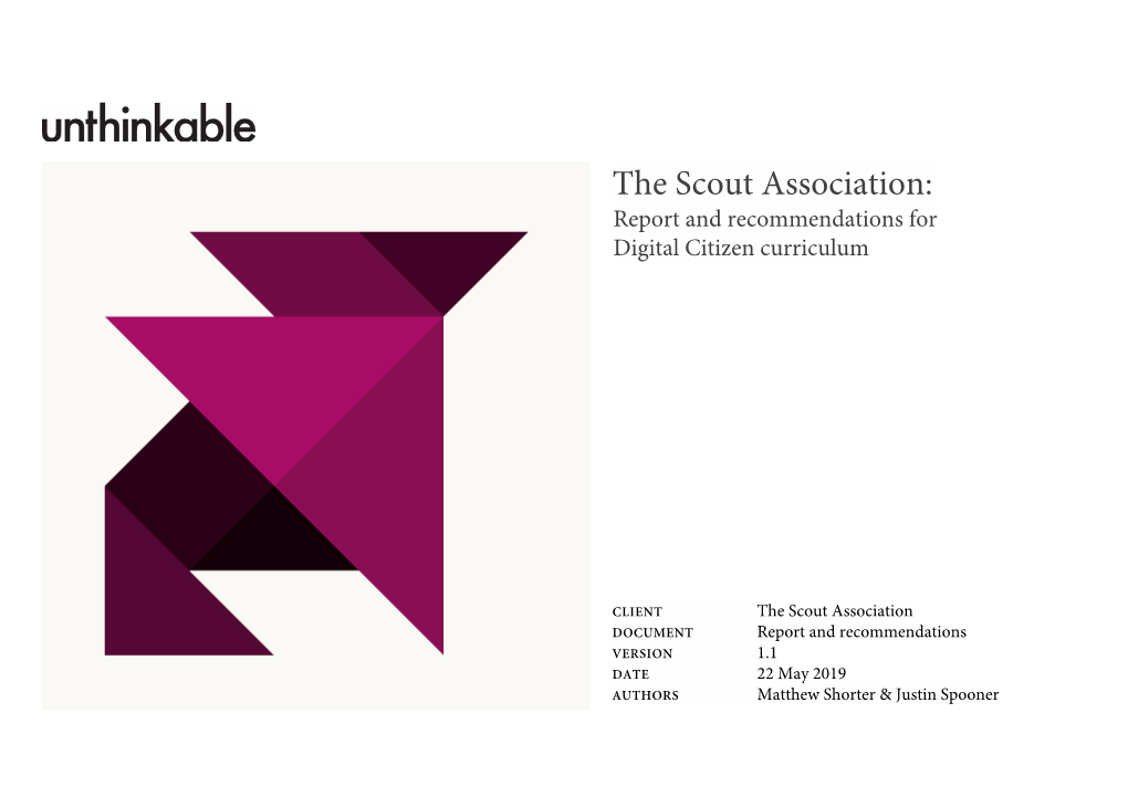 The Scout Association: Report and Recommendations for Digital Citizen Curriculum