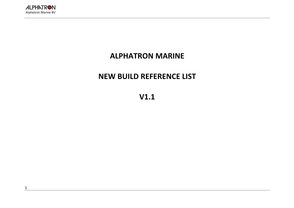 Alphatron Marine New Build Reference List V1.1