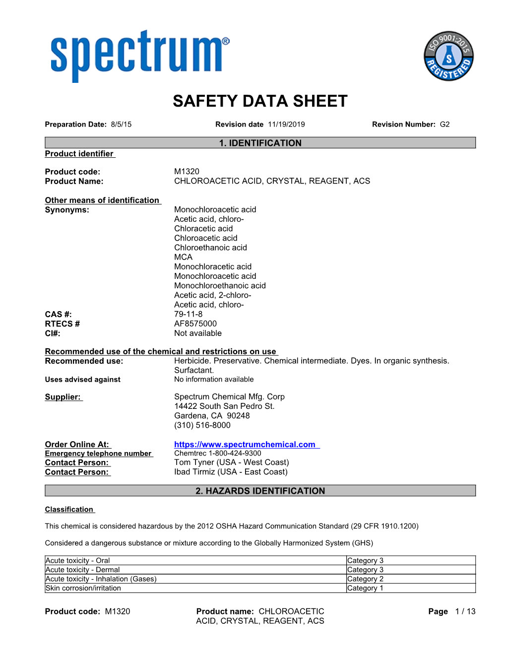 Safety Data Sheet