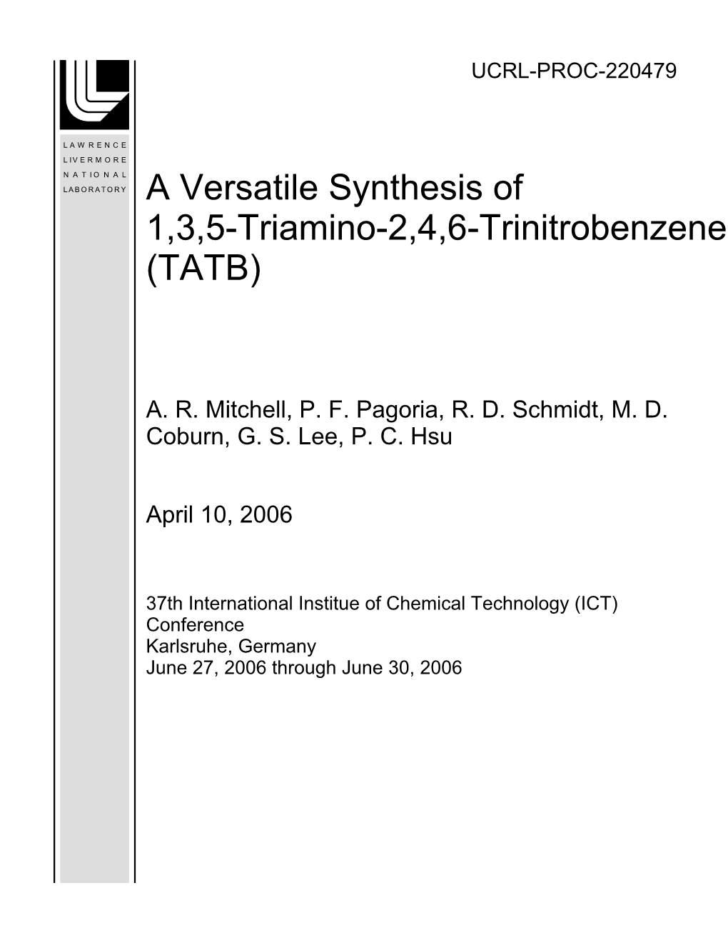 A Versatile Synthesis of 1,3,5-Triamino-2,4,6-Trinitrobenzene (TATB)