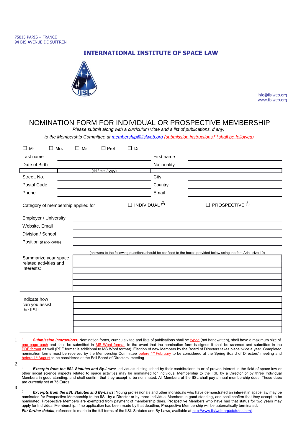 Individual Booking Form