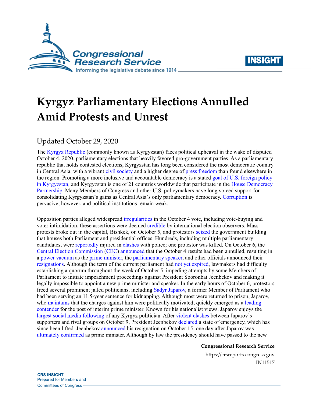 Kyrgyz Parliamentary Elections Annulled Amid Protests and Unrest