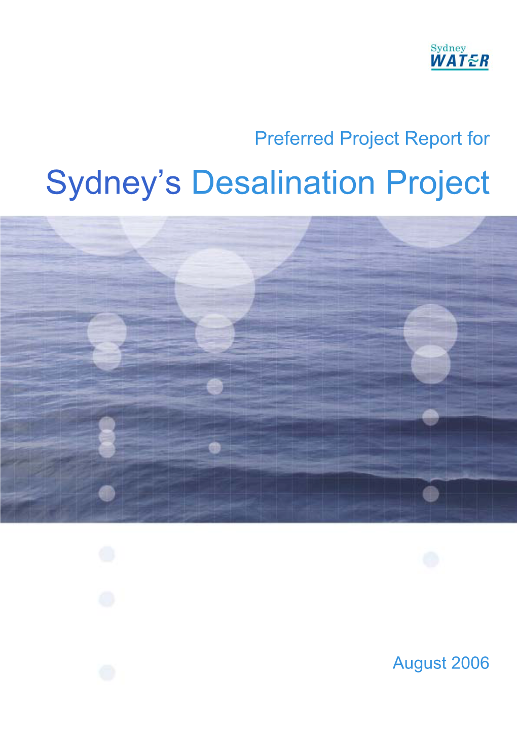 Preferred Project Report for Sydney’S Desalination Project