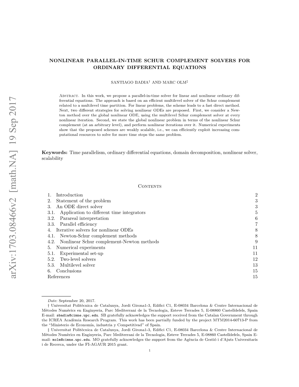 Arxiv:1703.08466V2 [Math.NA] 19 Sep 2017 References 15