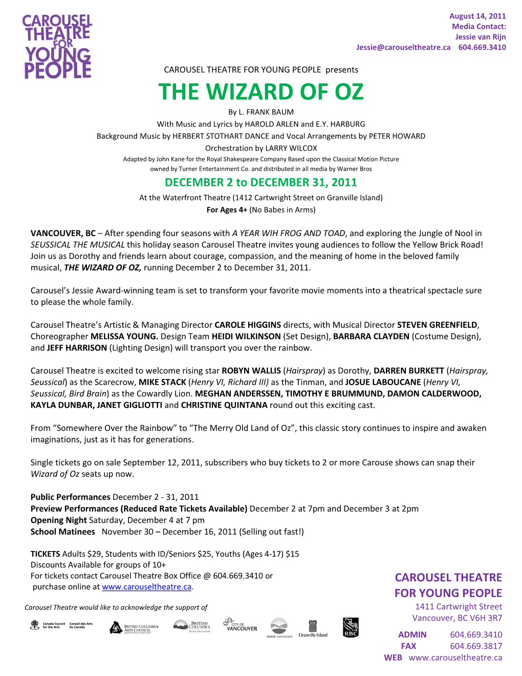 THE WIZARD of OZ by L