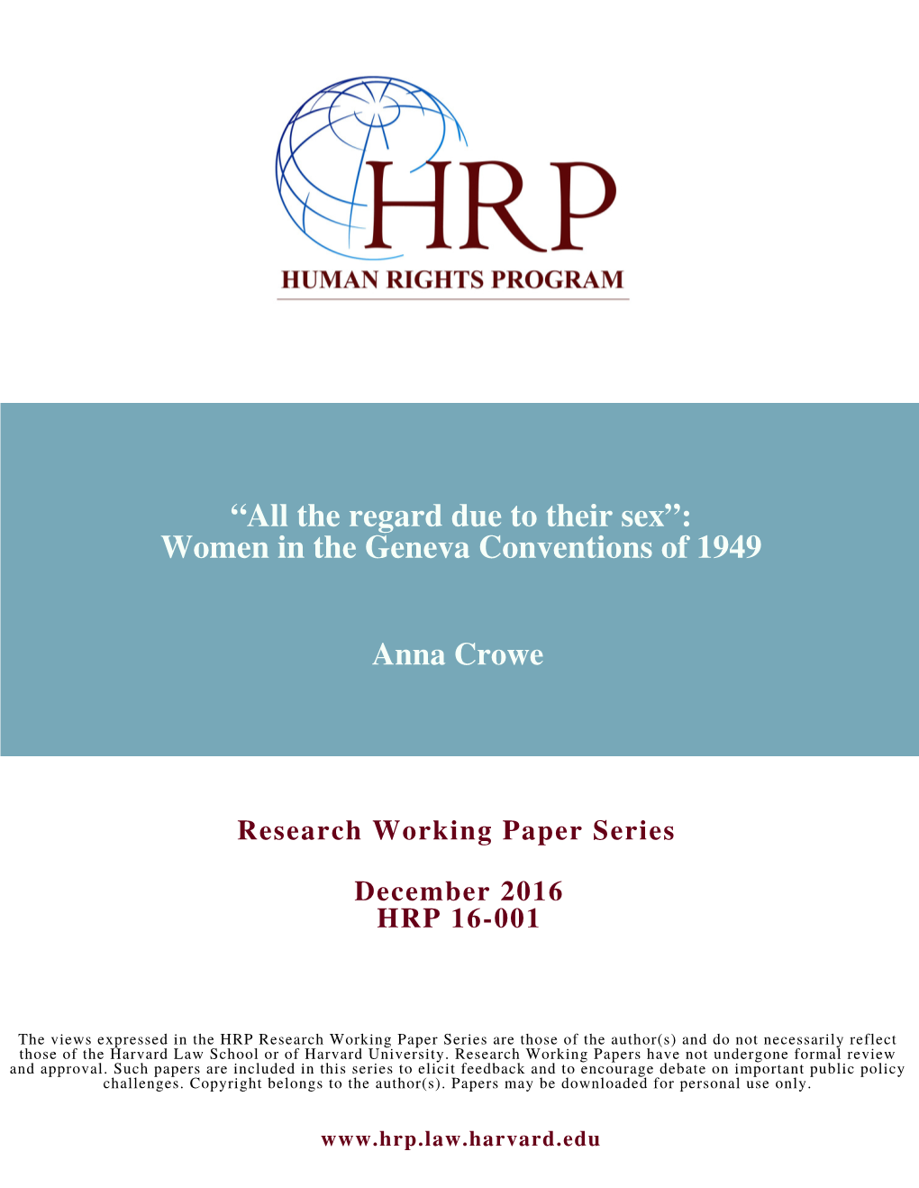 Women in the Geneva Conventions of 1949