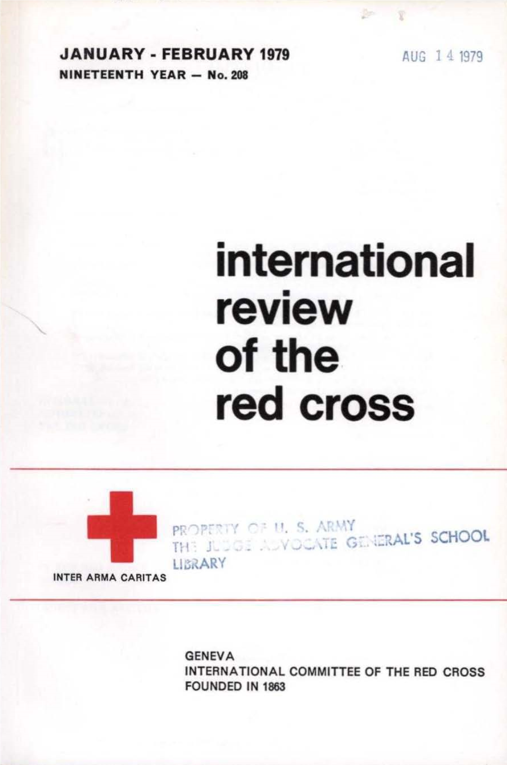 International Review of the Red Cross, January-February 1979